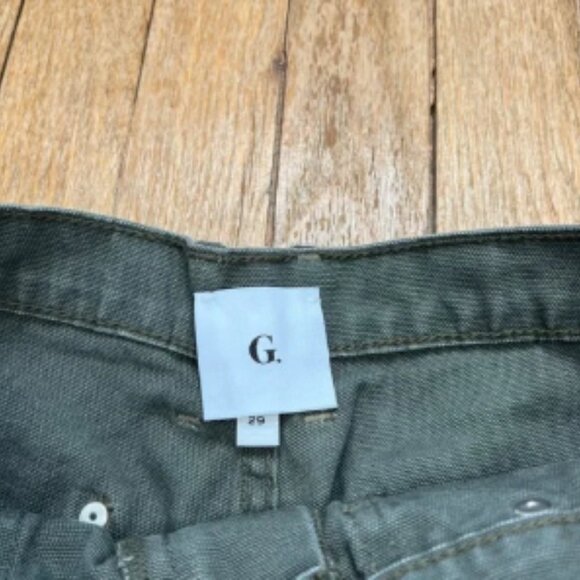 G. Label by Goop Canvas Jean Pants Utility Carpenter Army Green Women's Size 29 - Picture 8 of 8